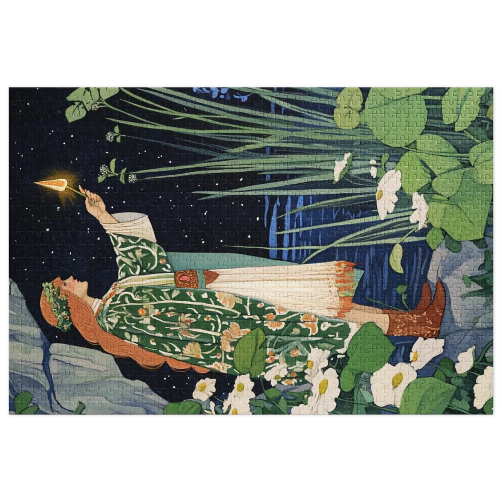 The Lantern Bearer of the Night Marsh 
 Jigsaw Puzzle in Tin Box
