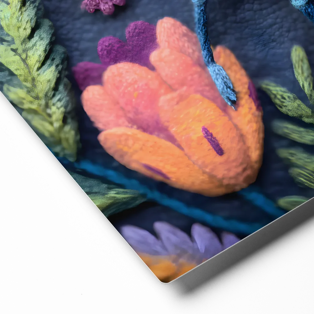 Whimsical Embroidered Insect 
 Canvas with Black Frame
