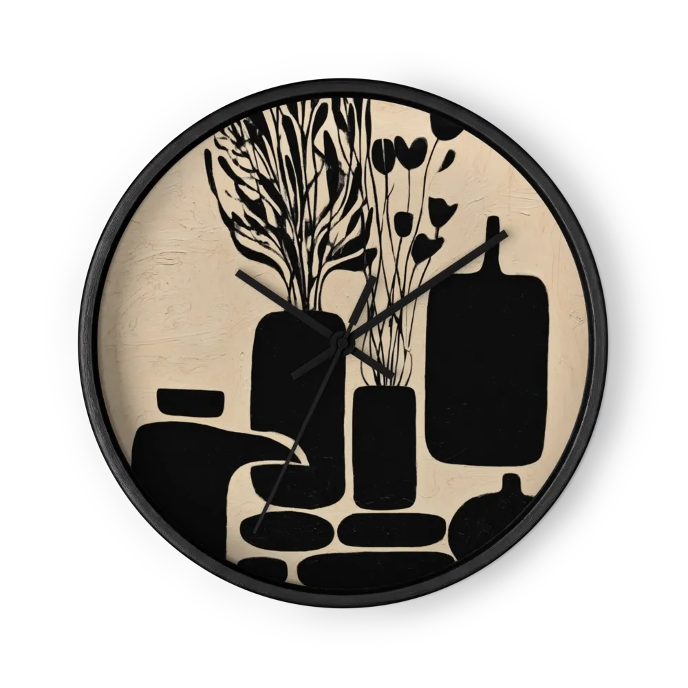 Minimalist Black Vases | Wall Clock
