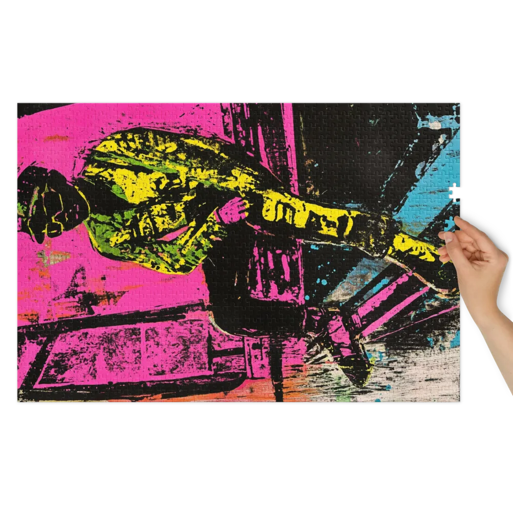Retrato Urbano Neon 
 Puzzle em caixa de metal