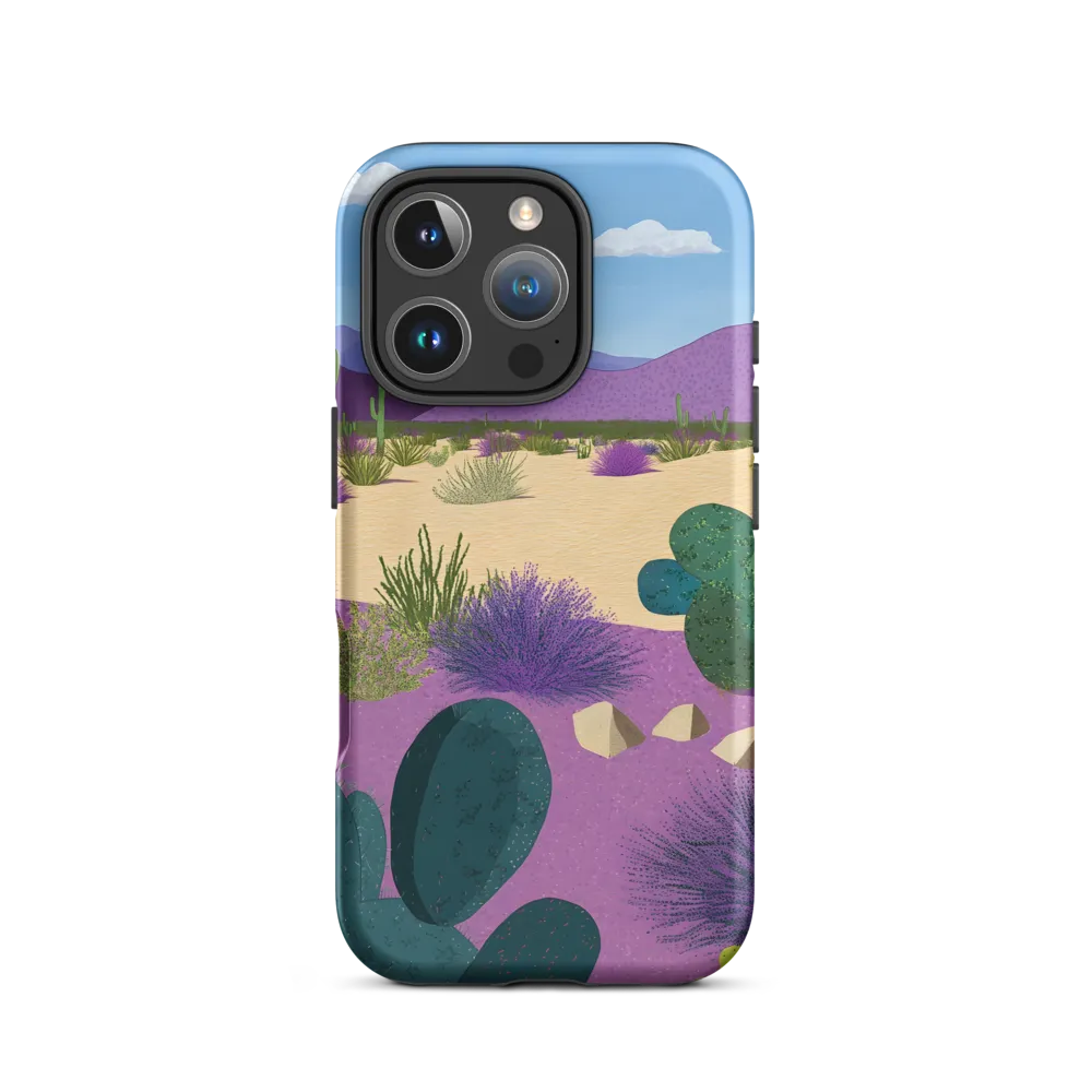 Colorful Desert Landscape with Cactus | Phone Case