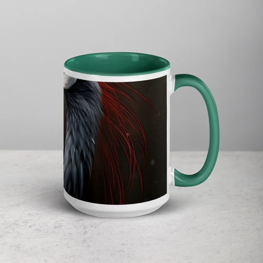 Crimson Crest Crane 
 Mug with Red inside