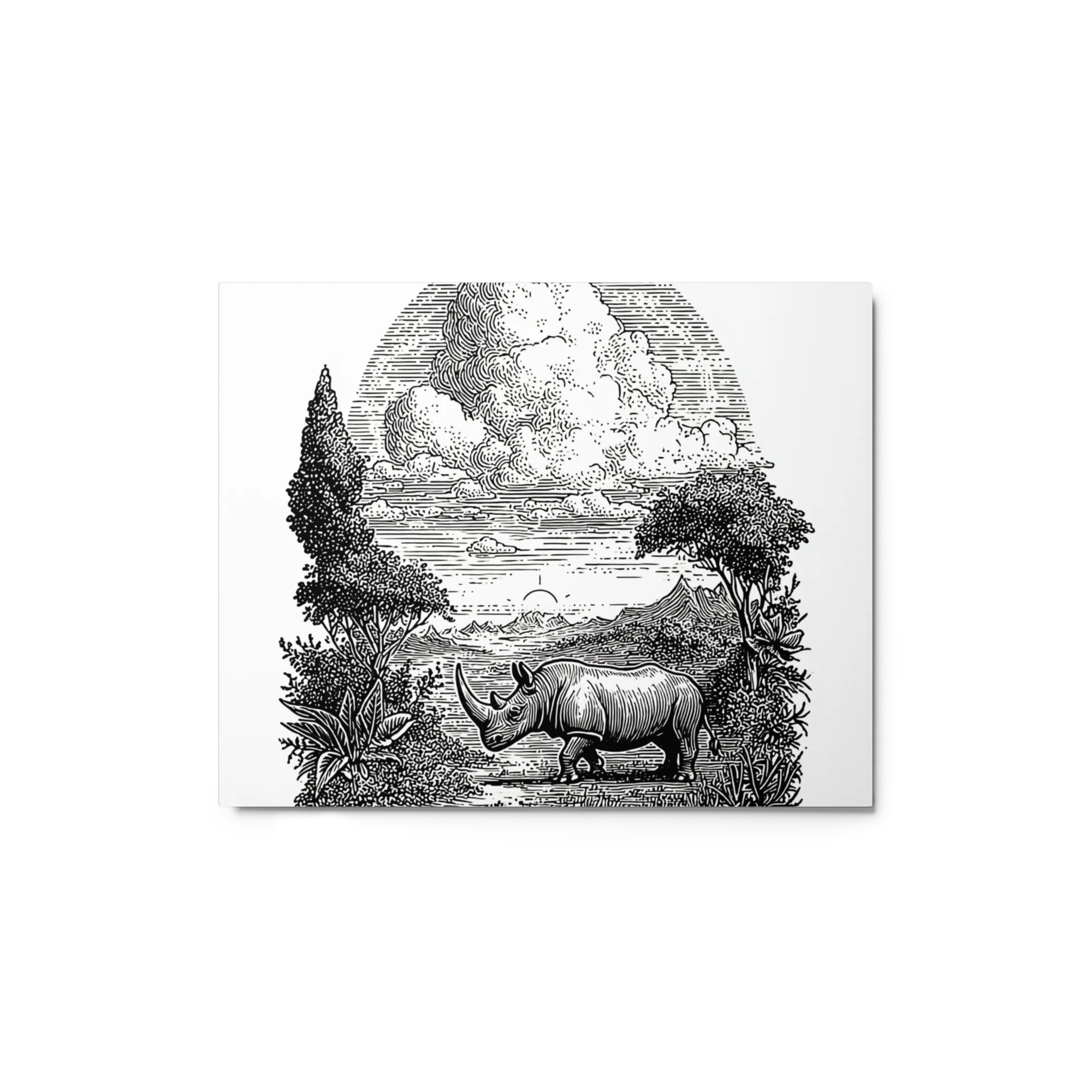 Rhinoceros Engraving