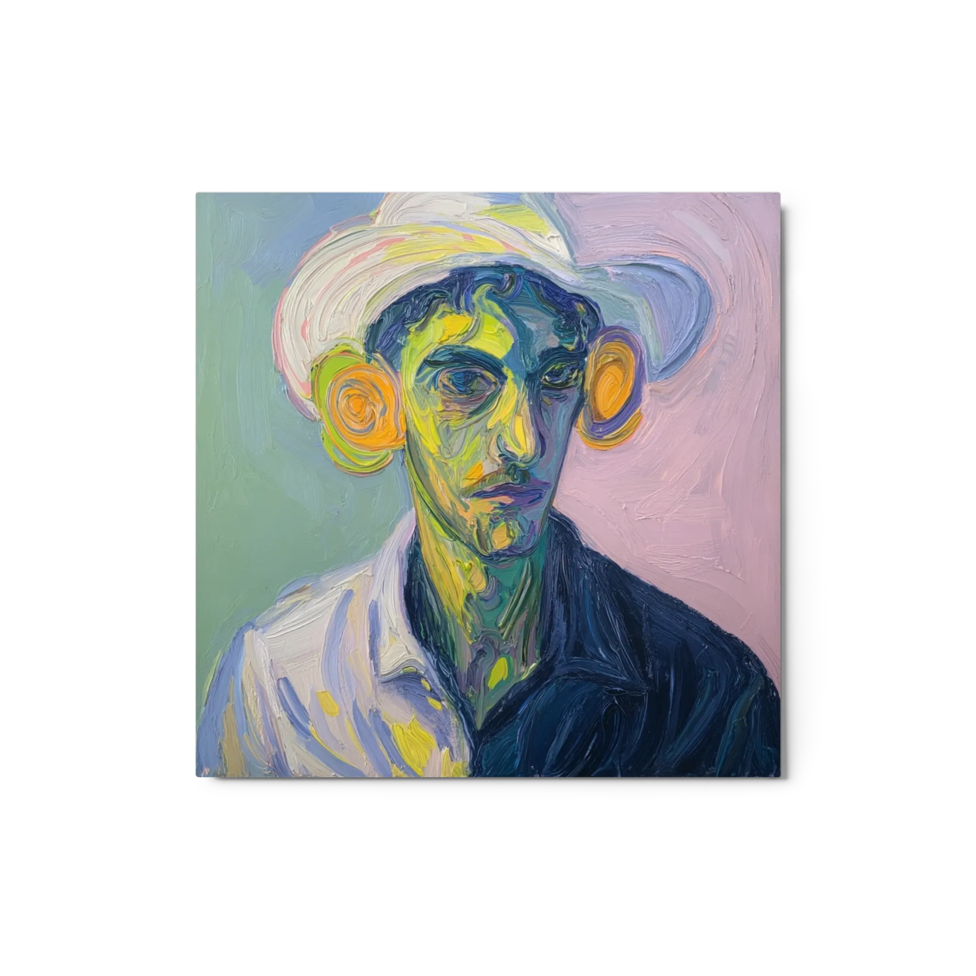 The Thinker in Yellow and Blue