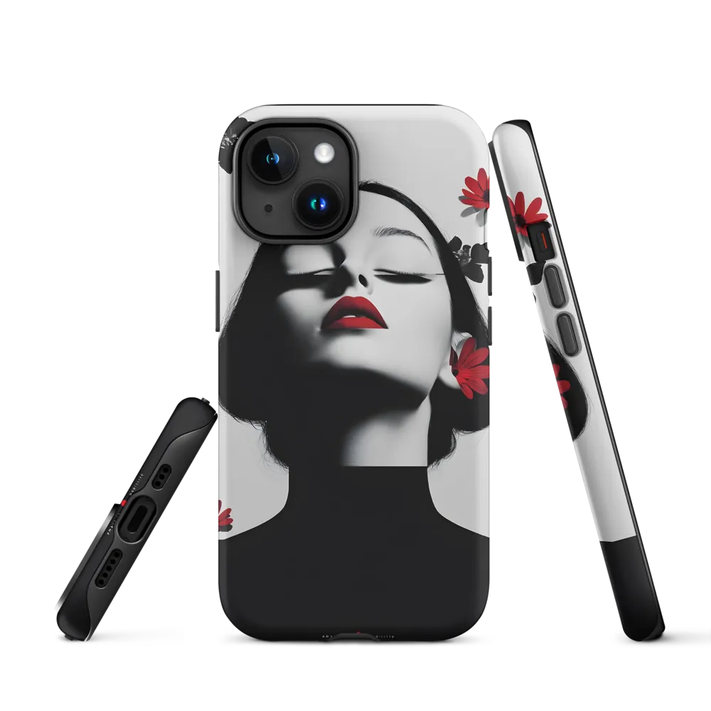 Crimson Floral Portrait | Phone Case