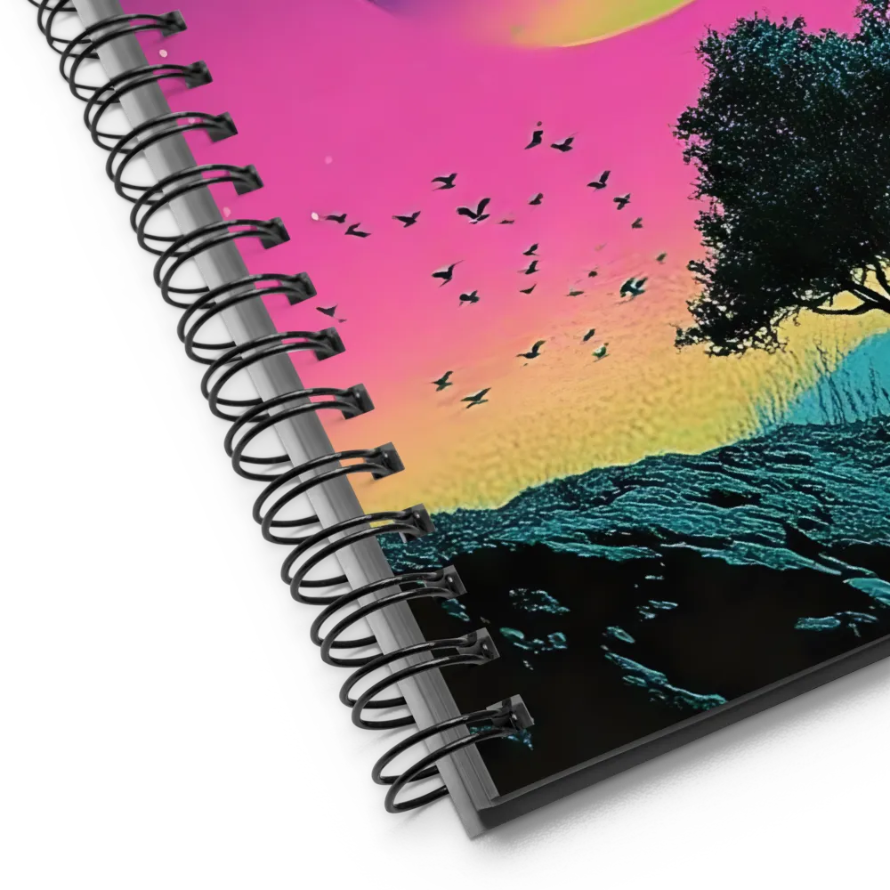 Neon Cosmic Bloom 
 Spiral Notebook | 140 pages