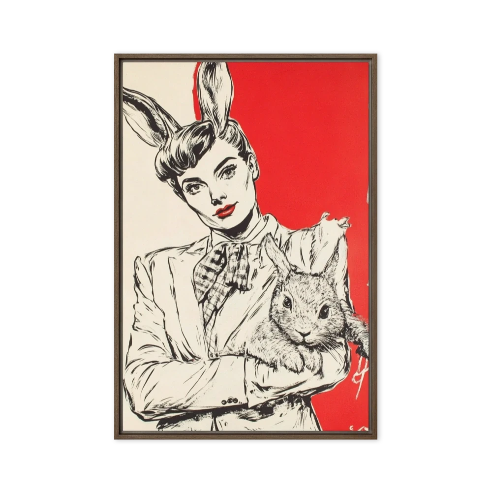 Woman with Bunny Ears and Rabbit