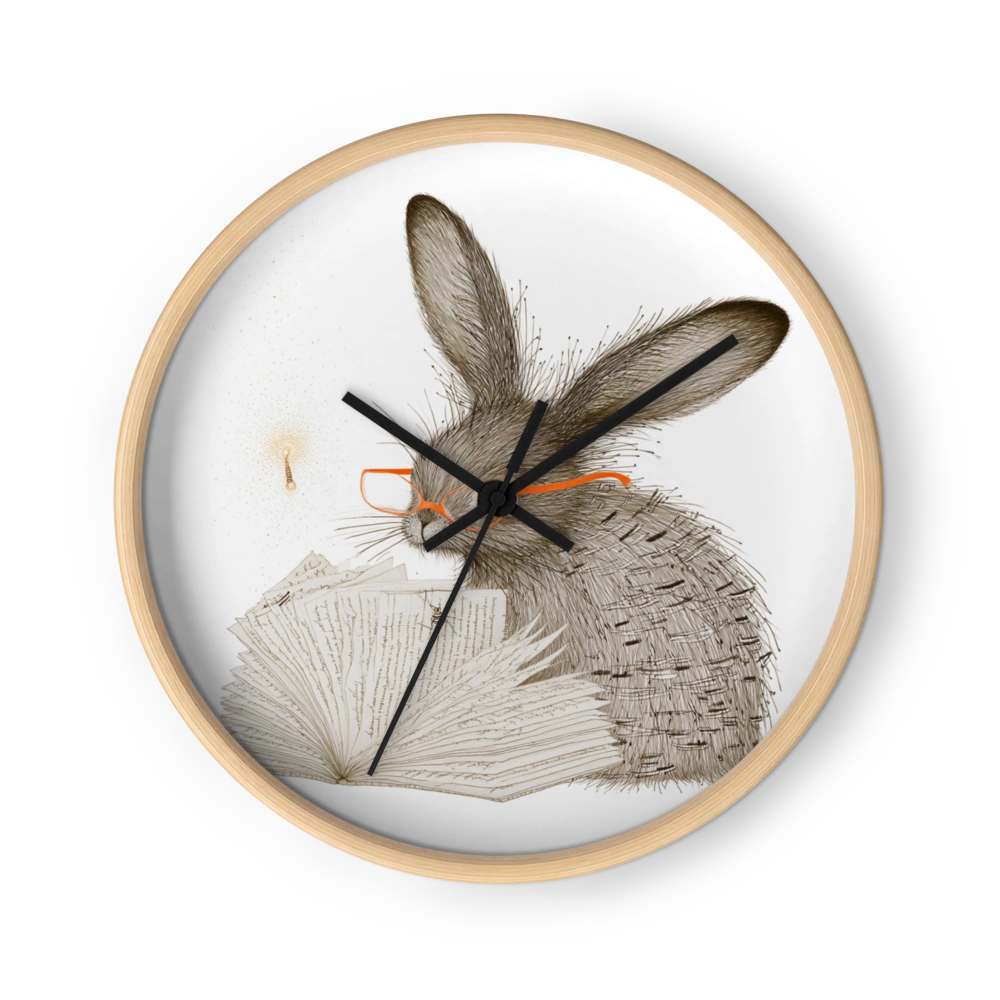 Delicate Ochre Linework Wall Clocks — Grey Ink, Burnt Orange