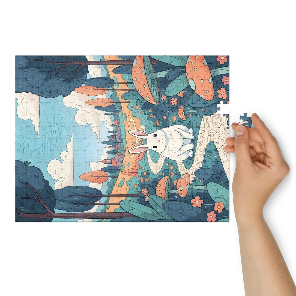 Meadow Rabbit 
 Jigsaw Puzzle in Tin Box