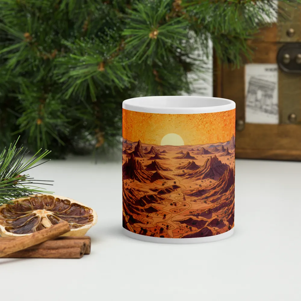 Sunset Over the Badlands 
 Mug with Red inside | 15 oz