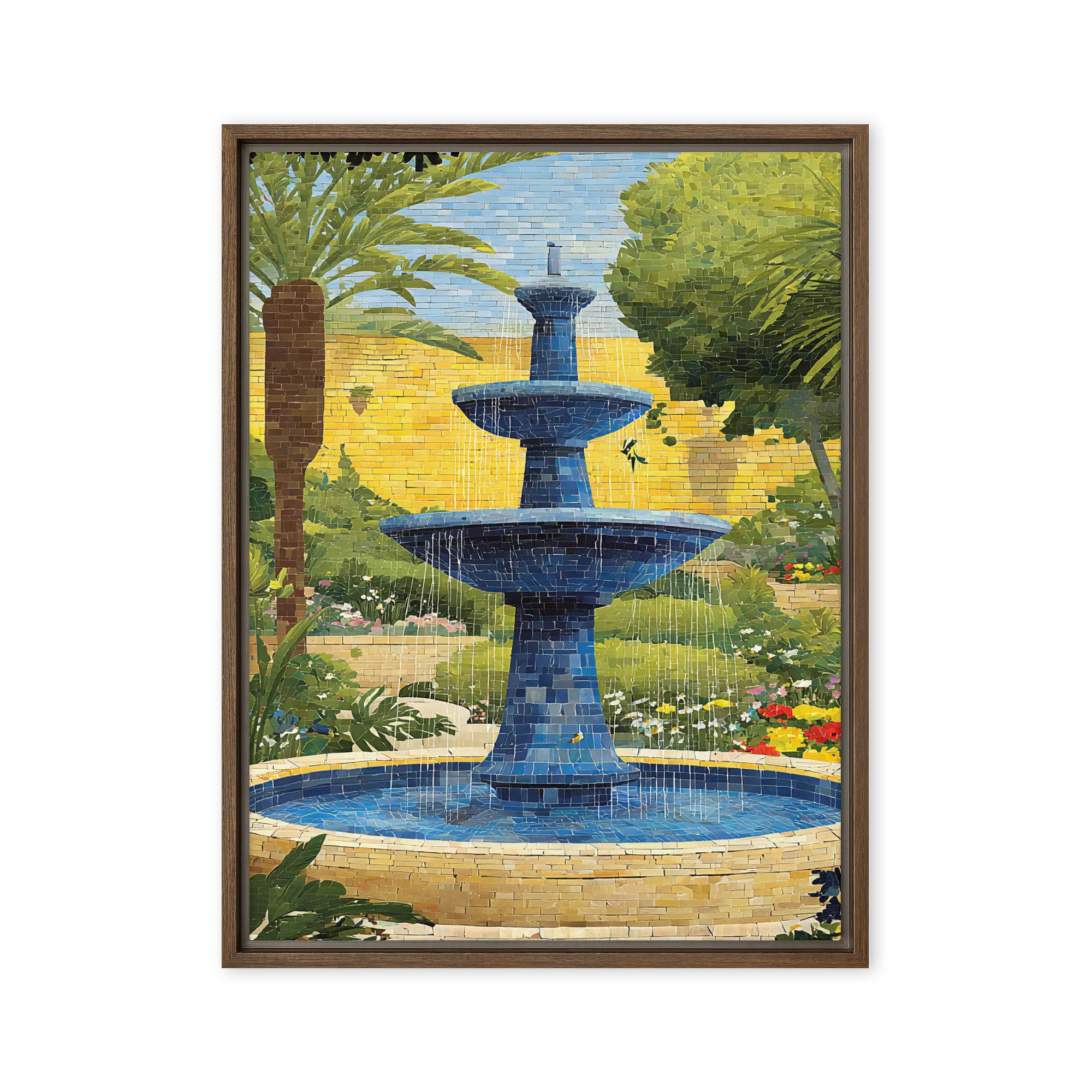 Azure Garden Fountain | Art Print