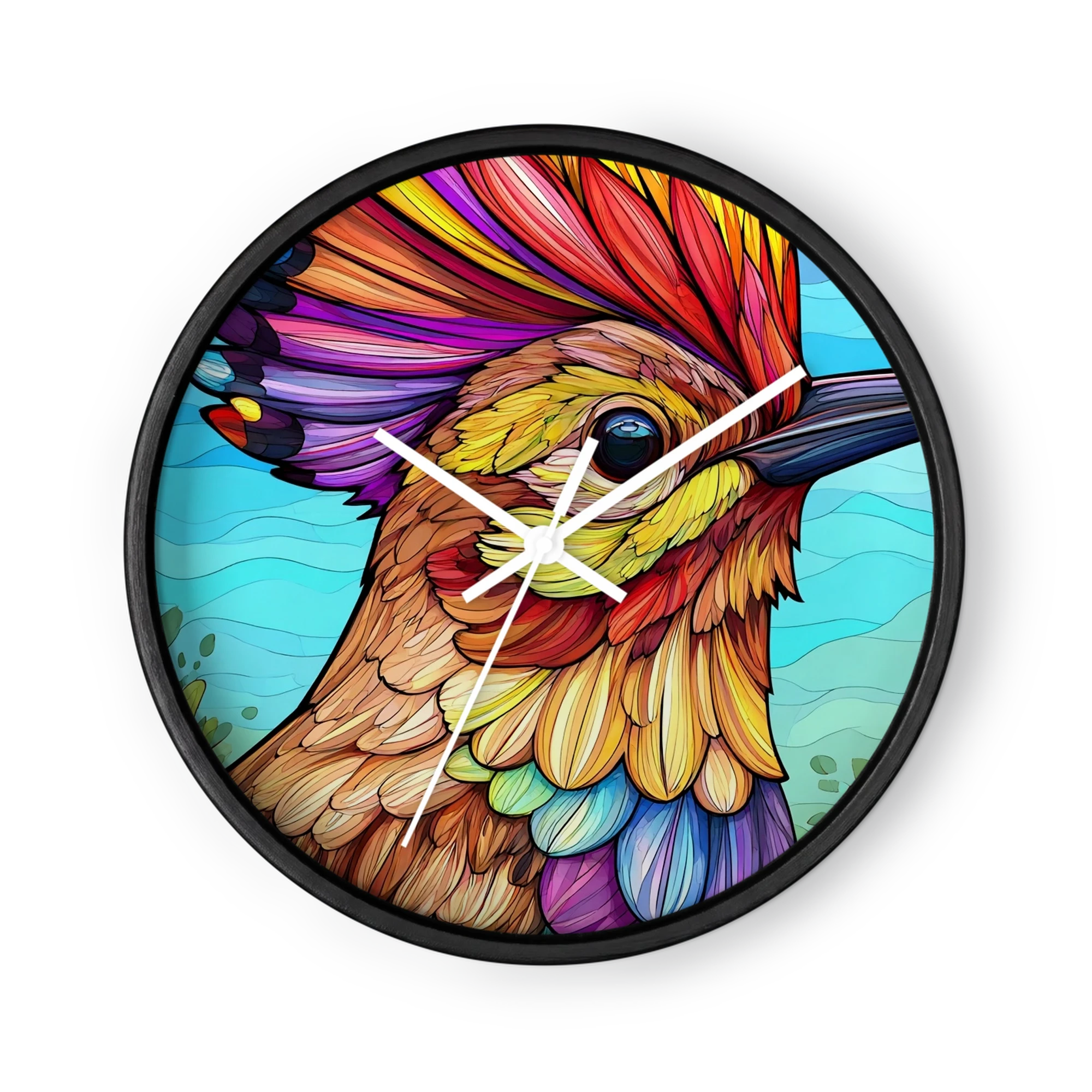 Crested Bird in Stained Glass