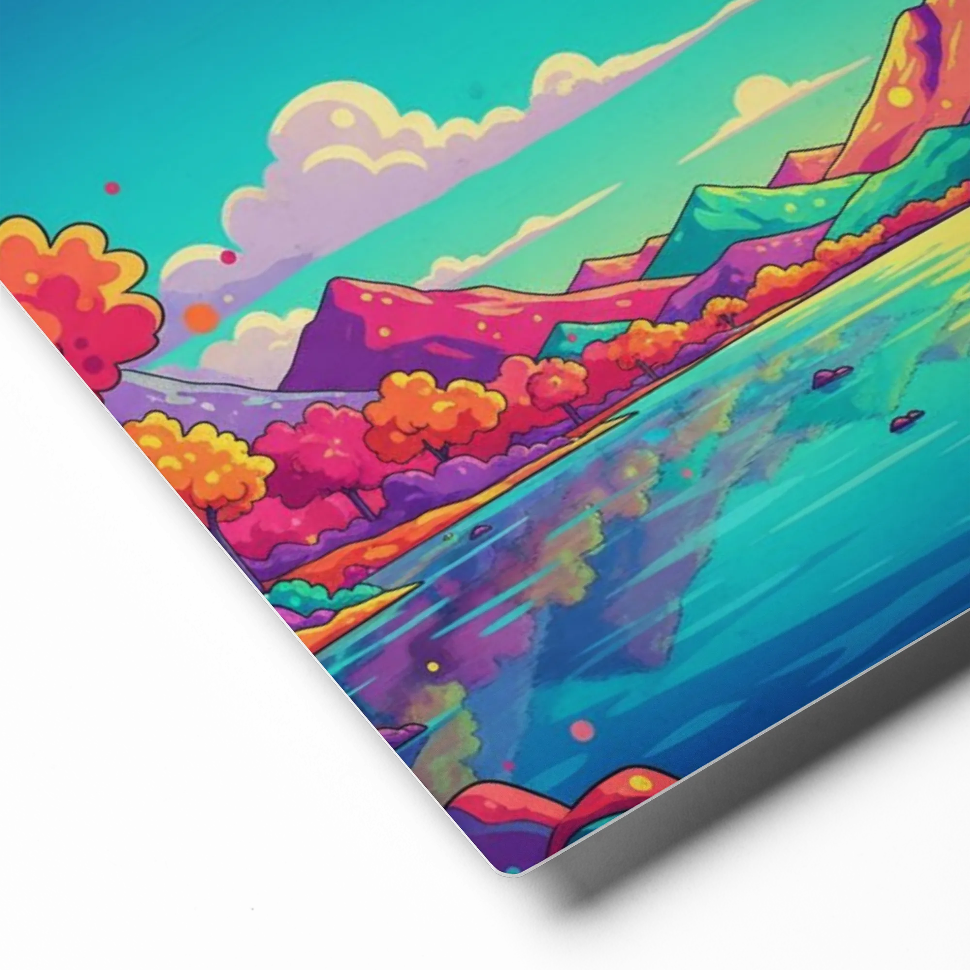 Chroma Valley Reflections 
 Poster with White Frame | 20″x 30″
