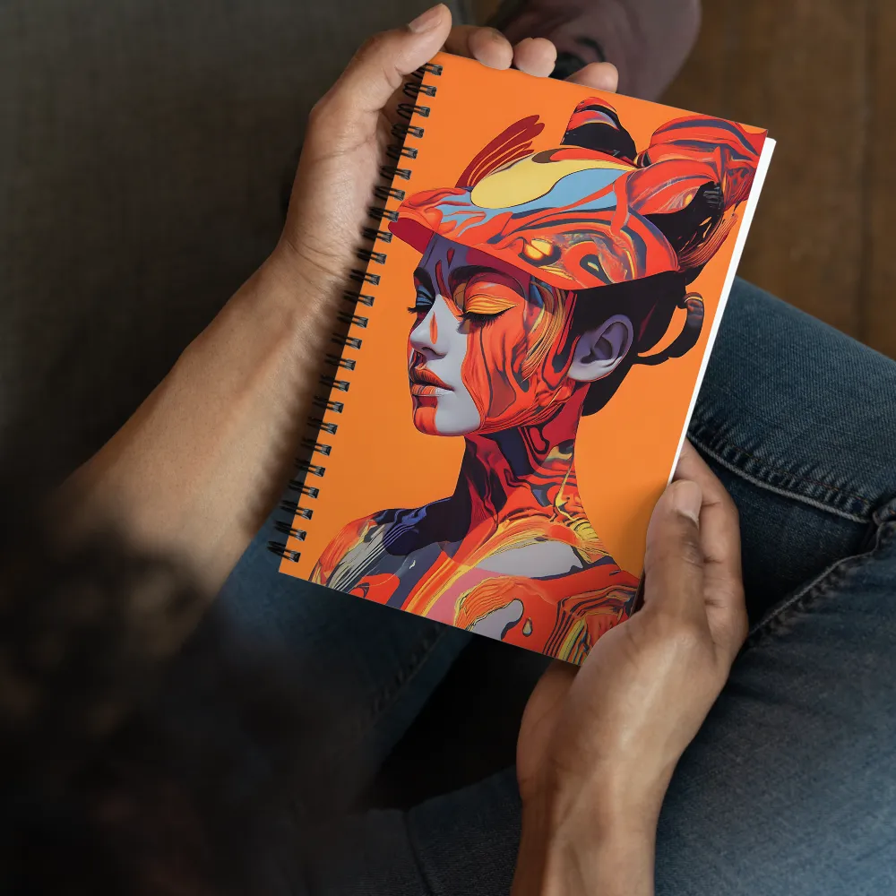 Abstract Fluid Female Portrait 
 Spiral Notebook | 140 pages