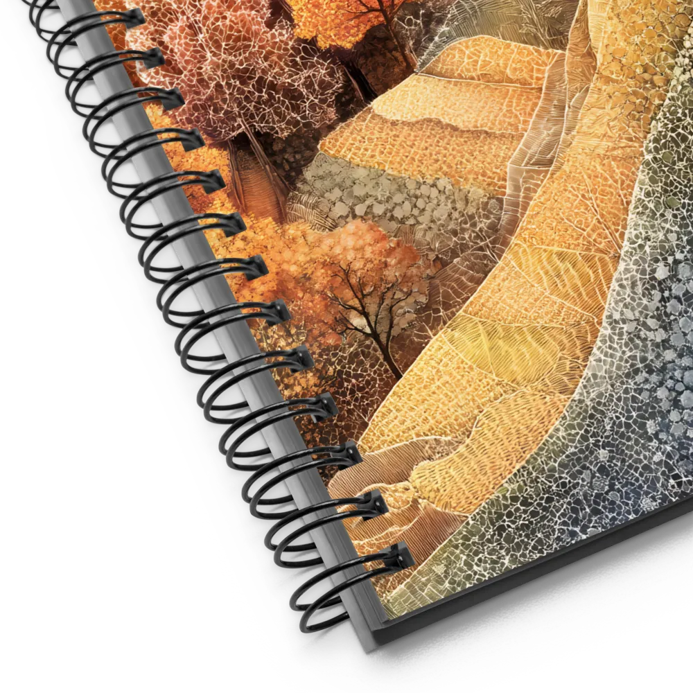 Golden Engraved Autumn 
 Spiral Notebook | 140 pages