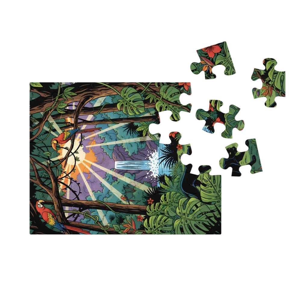 Panther's Jungle Realm 
 Jigsaw Puzzle in Tin Box