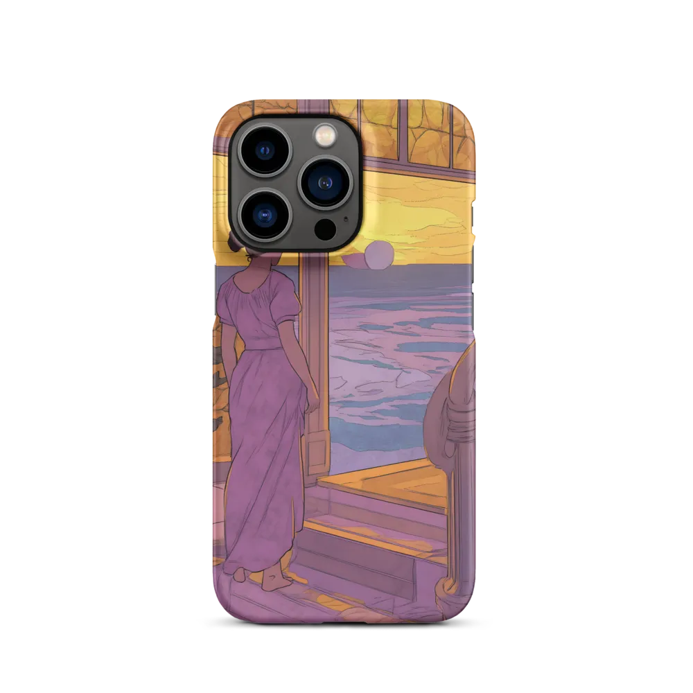 Woman Gazing at Sunset over Ocean | Phone Case