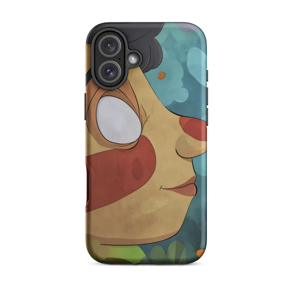 Character Illustration with Floral Background | Phone Case
