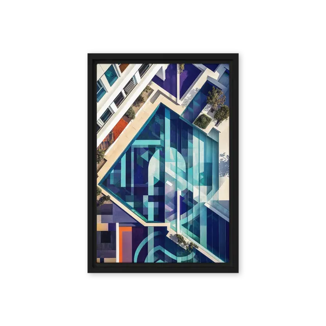 Aqua Geometric Poolscape | Art Print