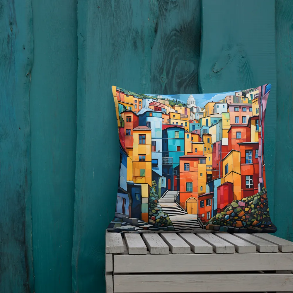 Vibrant Village: A Cubist Journey