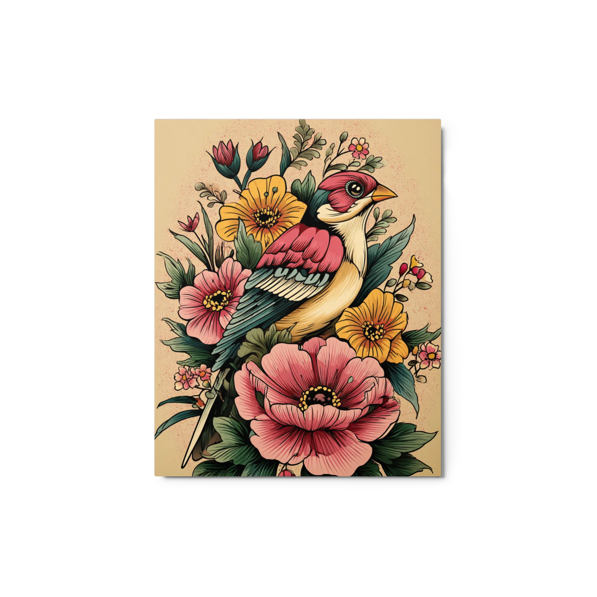 Art Nouveau Bird and Blooms