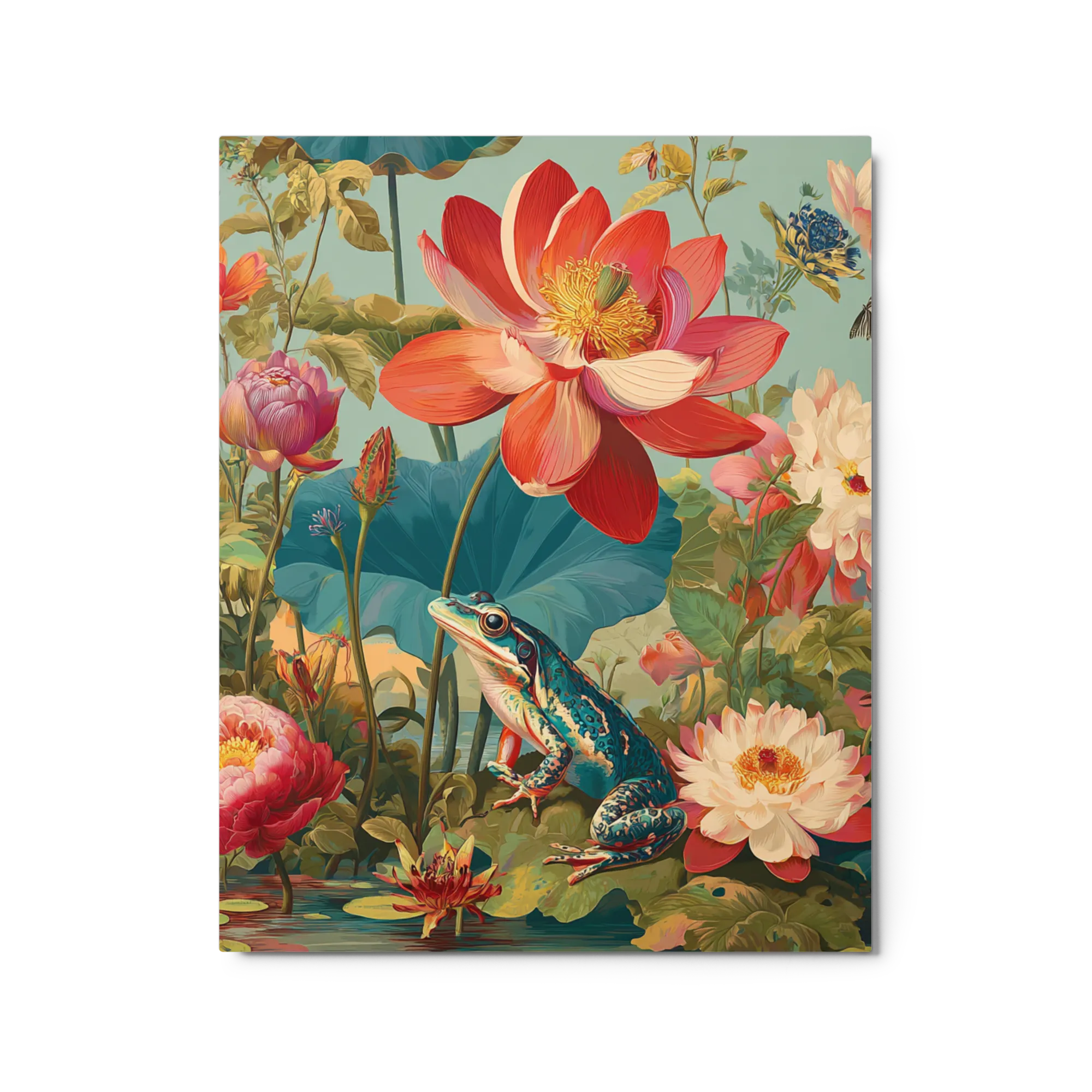 Art Nouveau Frog and Lotus Pond