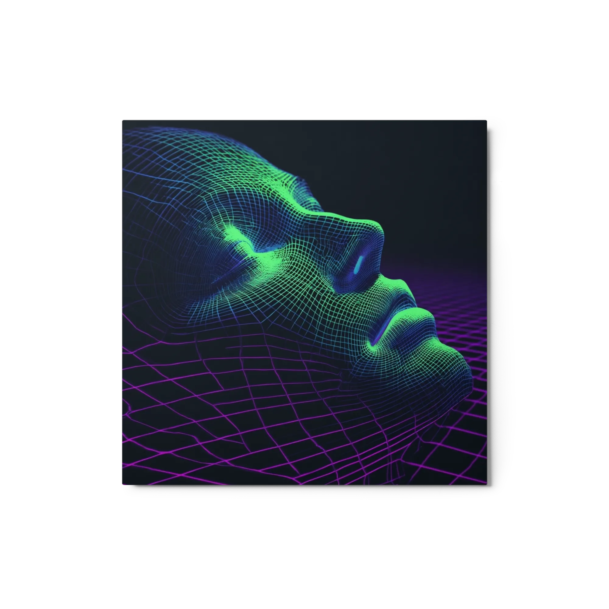 Neon Wireframe Face