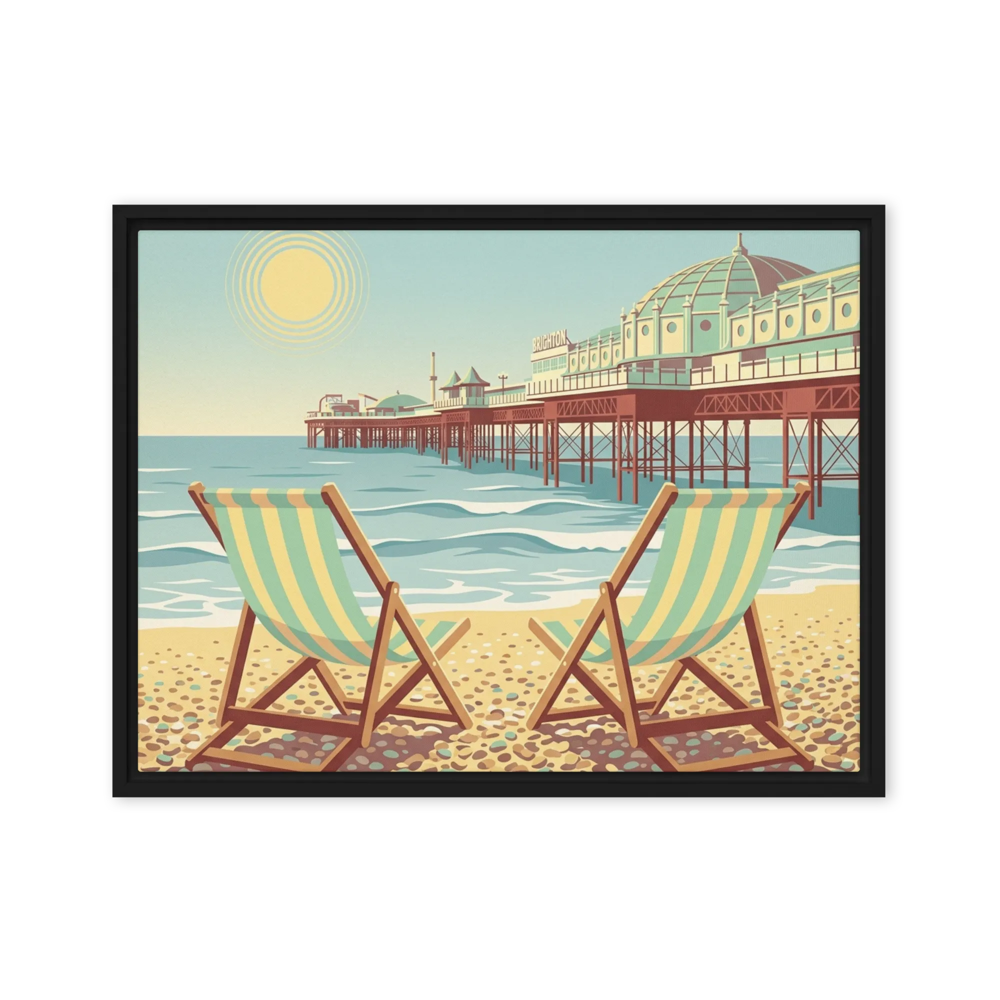 Brighton Seaside Serenade 
 Poster with White Frame | 12″x 16″