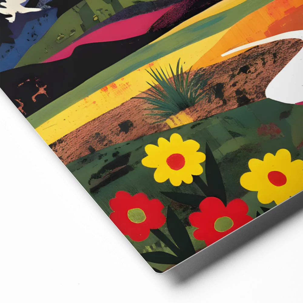 Vibrant Mountain Path 
 Canvas with White Frame