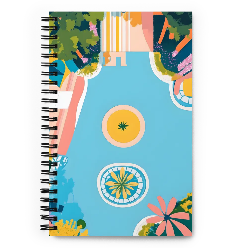 Leisurely Garden Pool 
 Spiral Notebook | 140 pages
