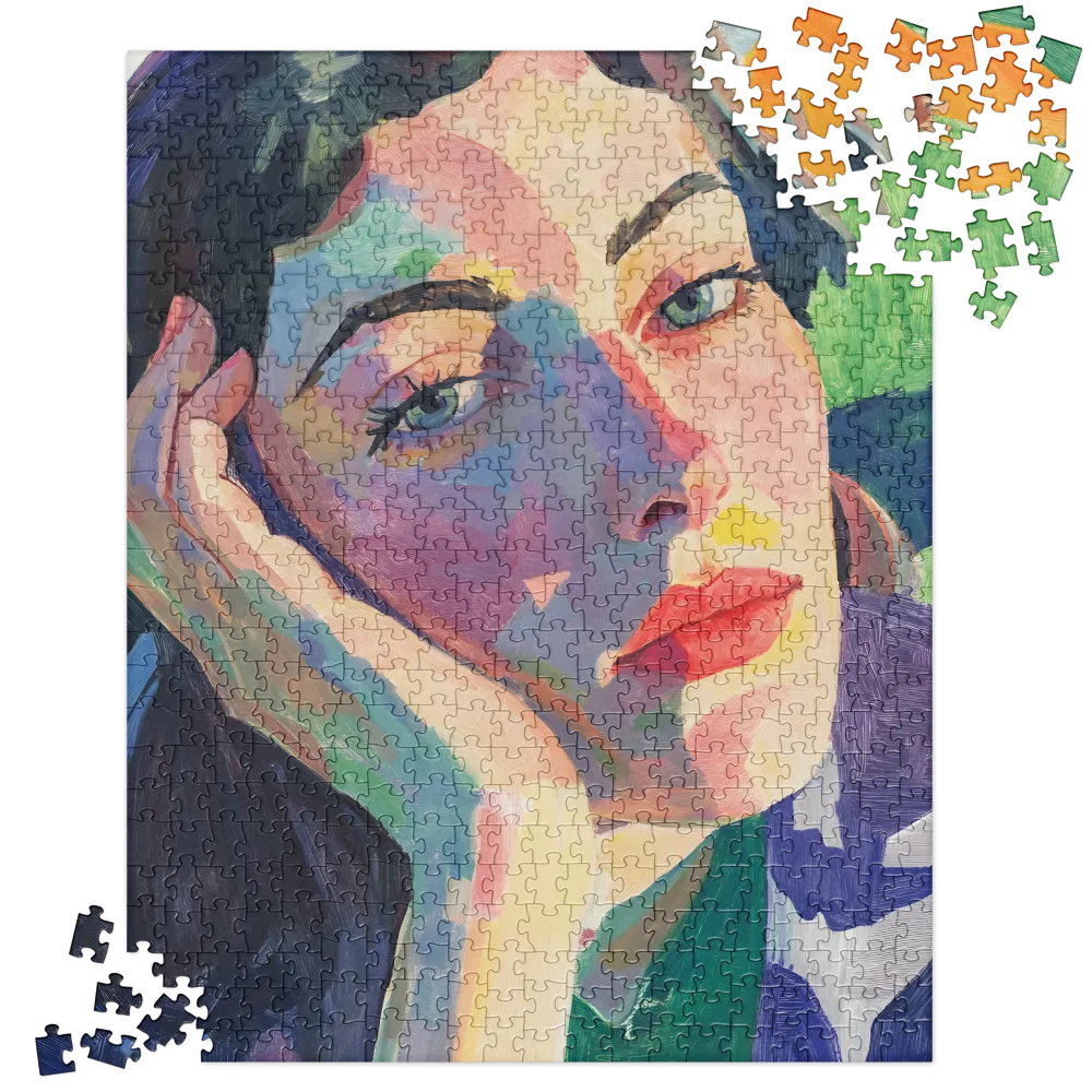 Expressive Female Gaze 
 Jigsaw Puzzle in Tin Box