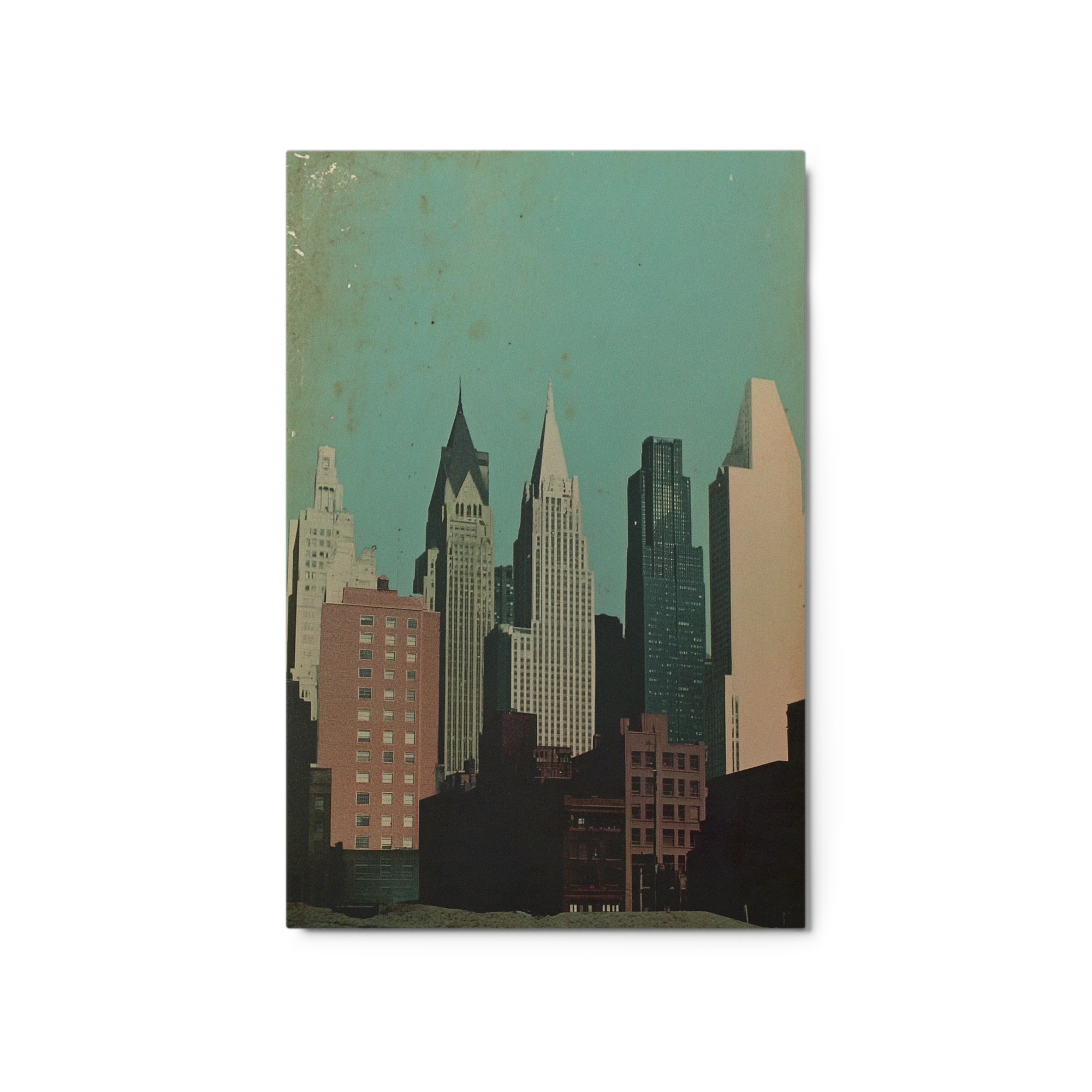Vintage Cityscape with Skyscrapers