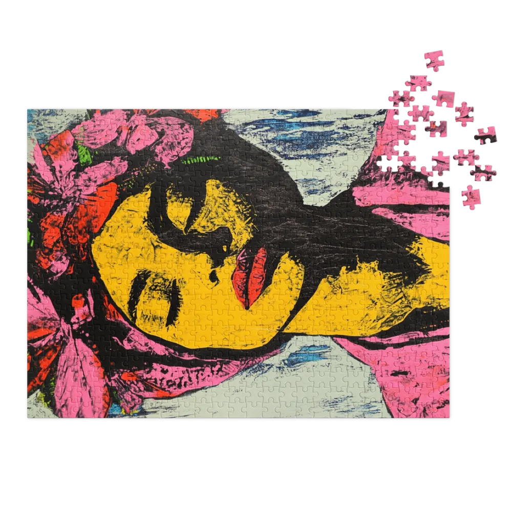 Floral Headwrap Portrait 
 Jigsaw Puzzle in Tin Box