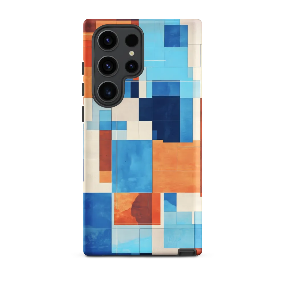 Abstract Geometric Pattern in Blue and Orange | Phone Case