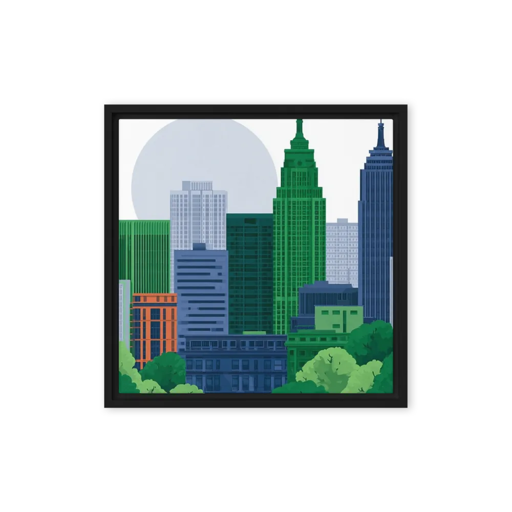 Emerald City Block 
 Poster with Black Frame | 10″x 10″