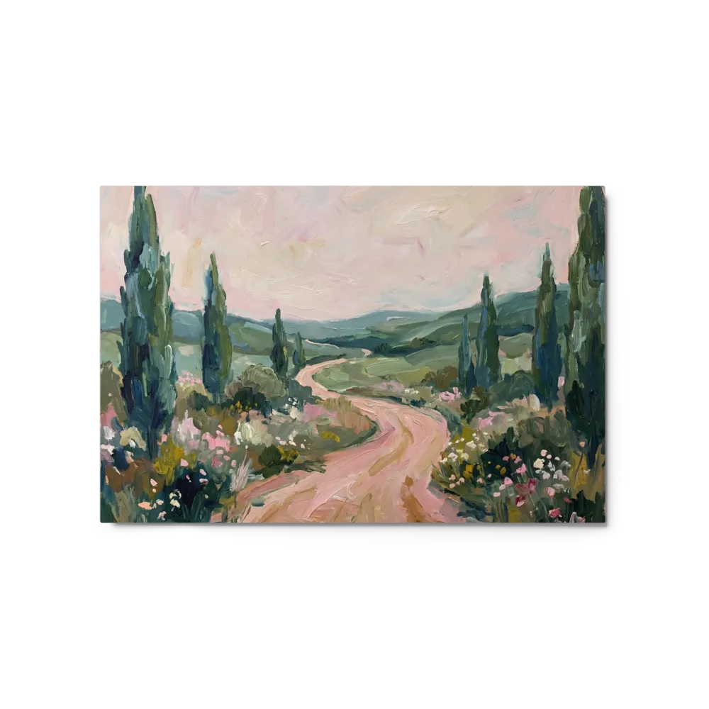 Tuscan Cypress Road 
 Metal Print | 16″x 20″