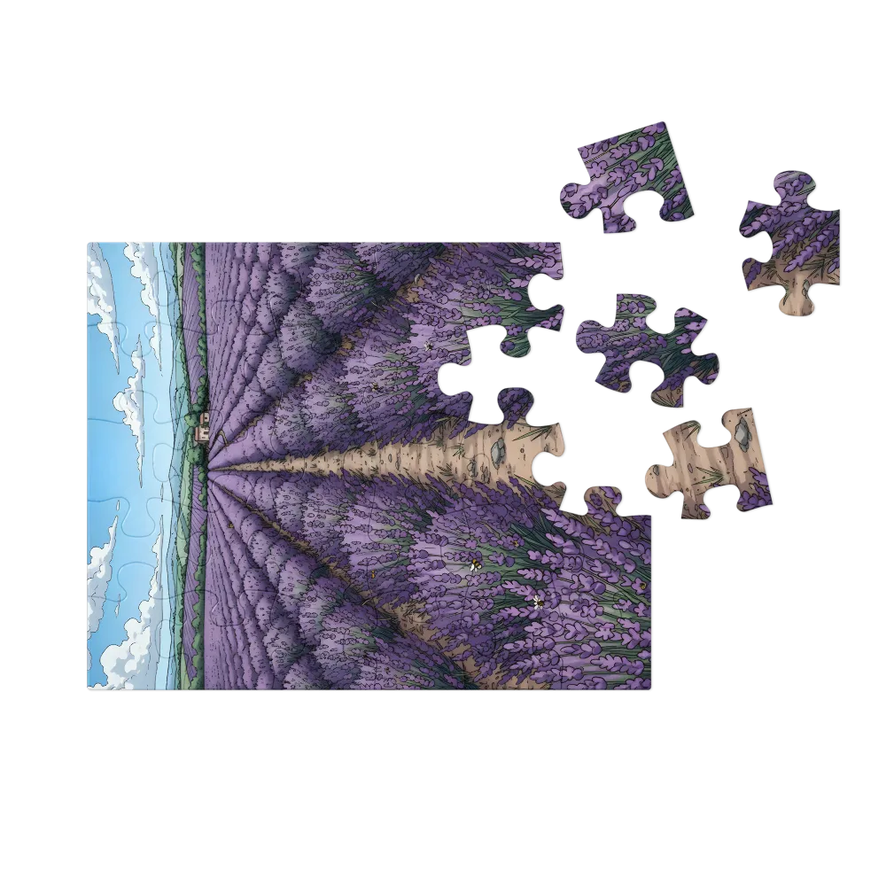 Provence Lavender Field 
 Jigsaw Puzzle in Tin Box