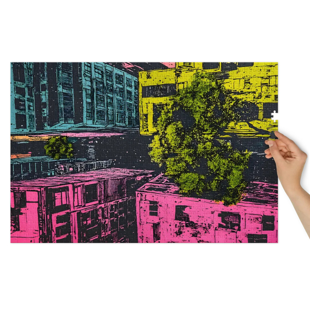 Paisagem Urbana Cromática Aérea 
 Puzzle em caixa de metal