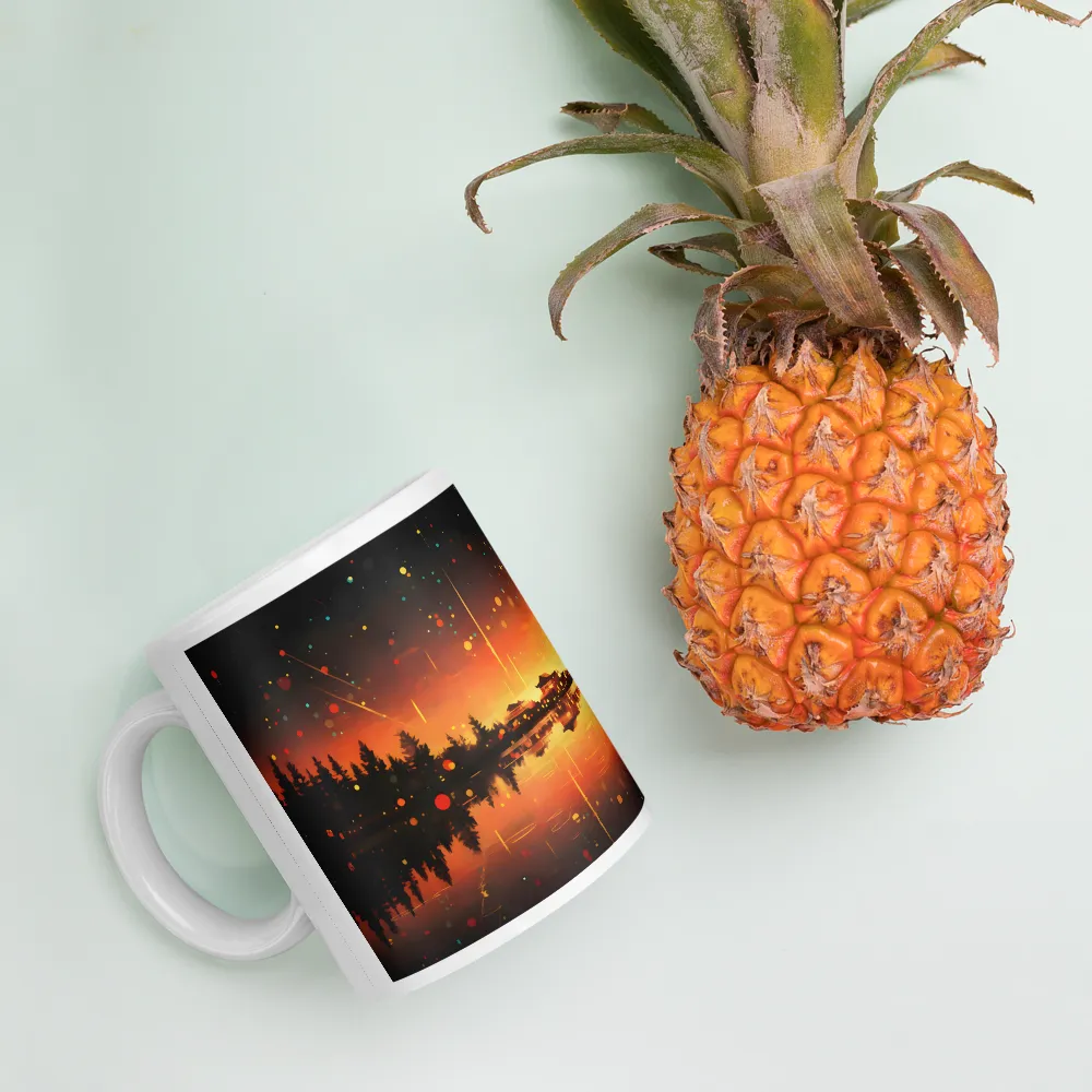 Pagoda Reflections at Dusk 
 Mug with Red inside | 15 oz
