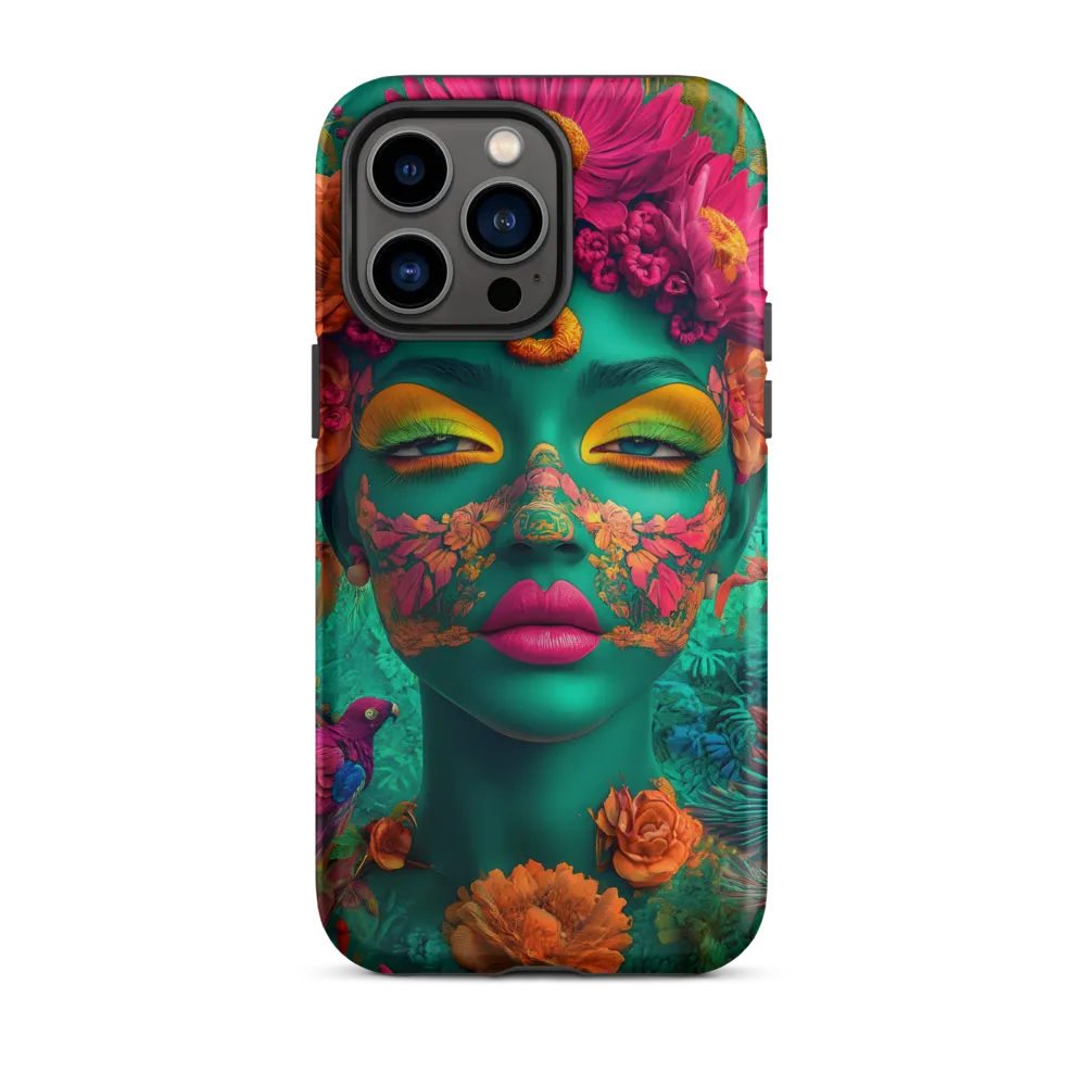 Surreal Portrait of a Woman with Flowers | Phone Case
