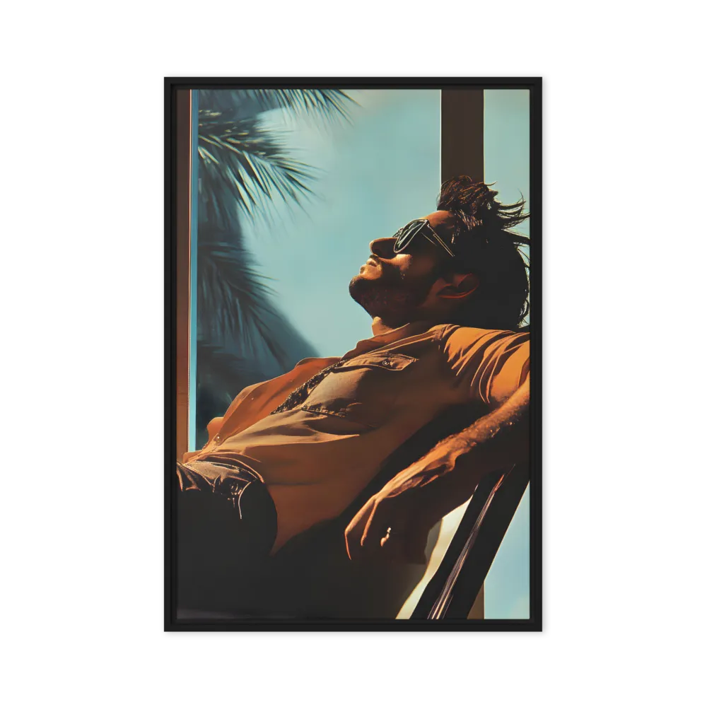 Golden Hour Relaxation 
 Canvas with Black Frame