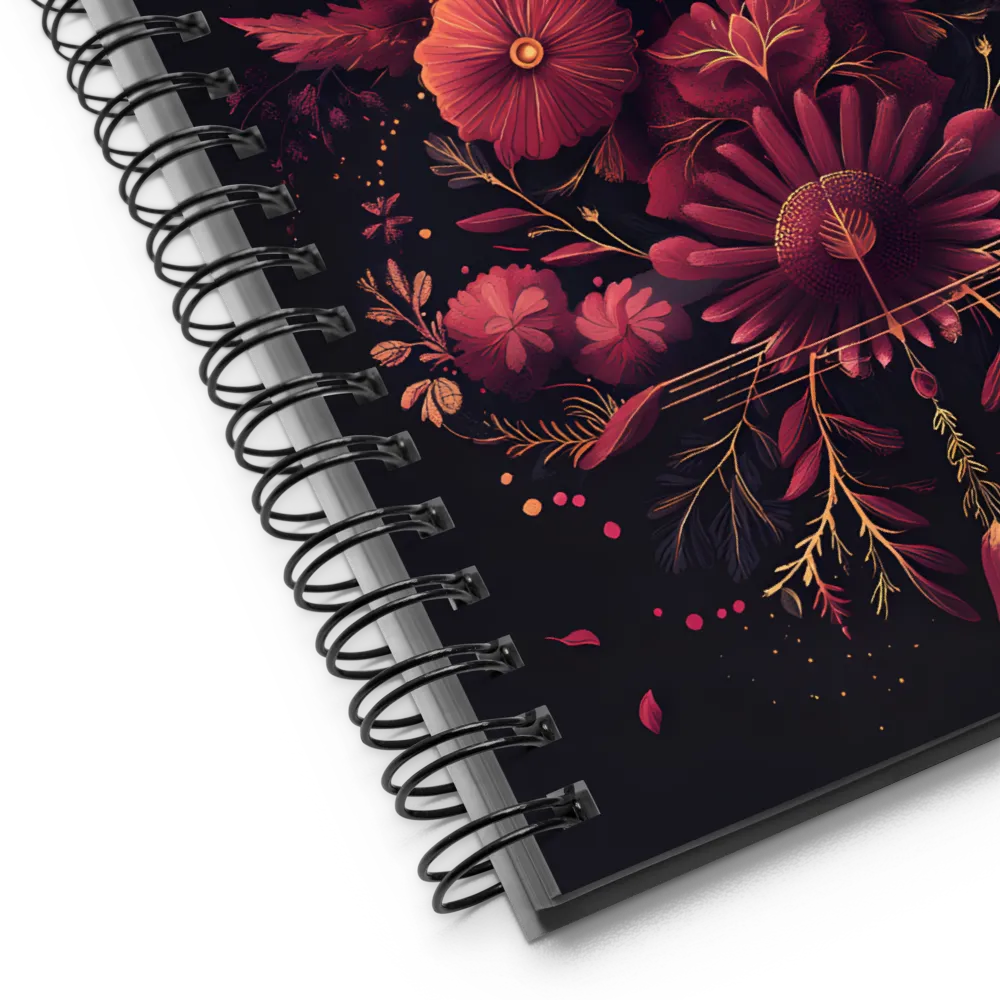 Golden Floral Symmetry 
 Spiral Notebook | 140 pages