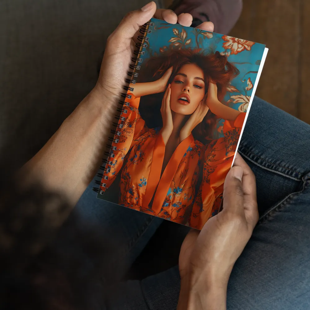 Enchanted Gaze in Orange and Blue 
 Spiral Notebook | 140 pages