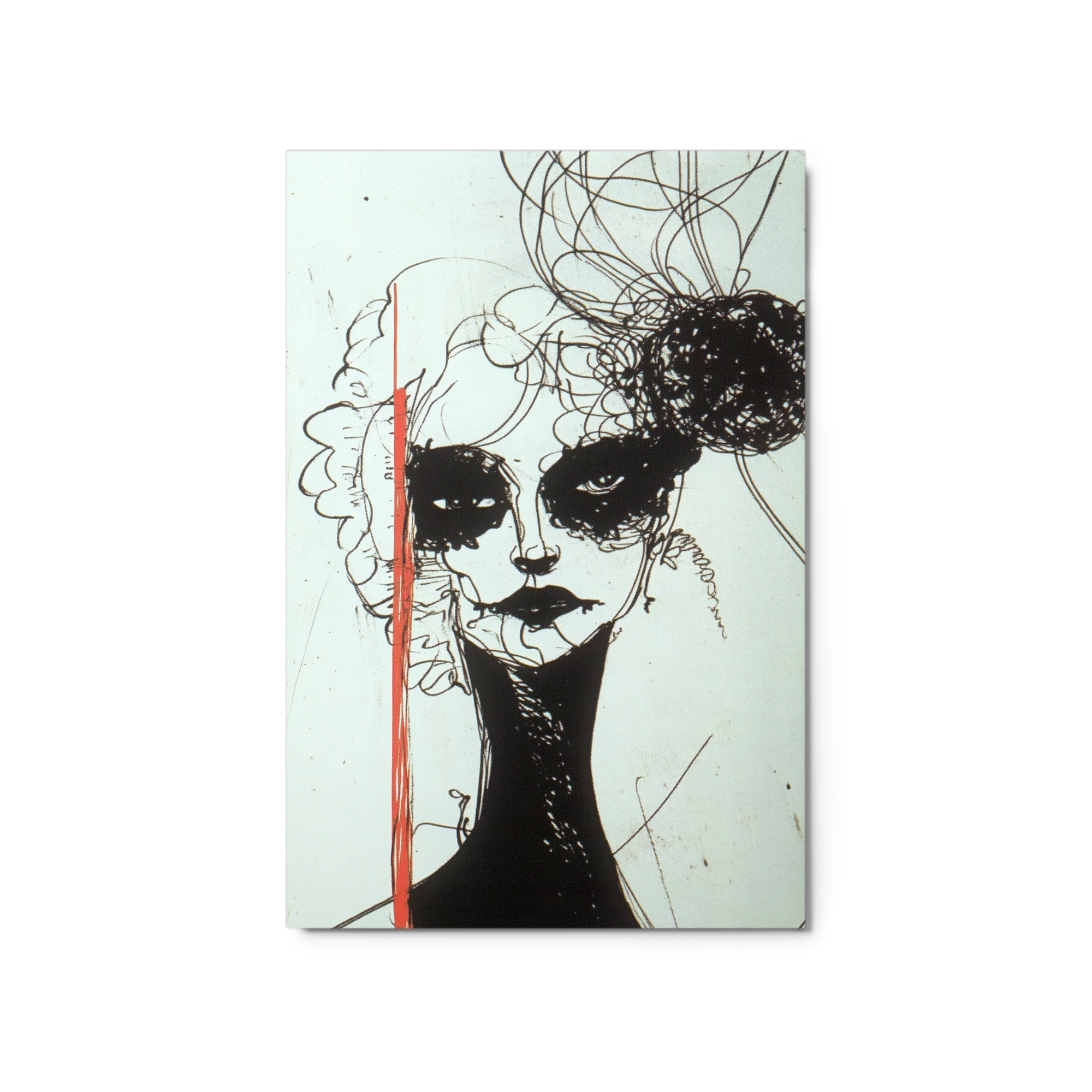 Abstract Ink Drawing of a Woman's Portrait