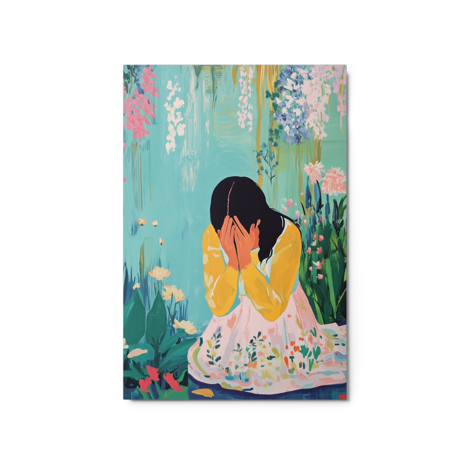 Woman in Floral Setting