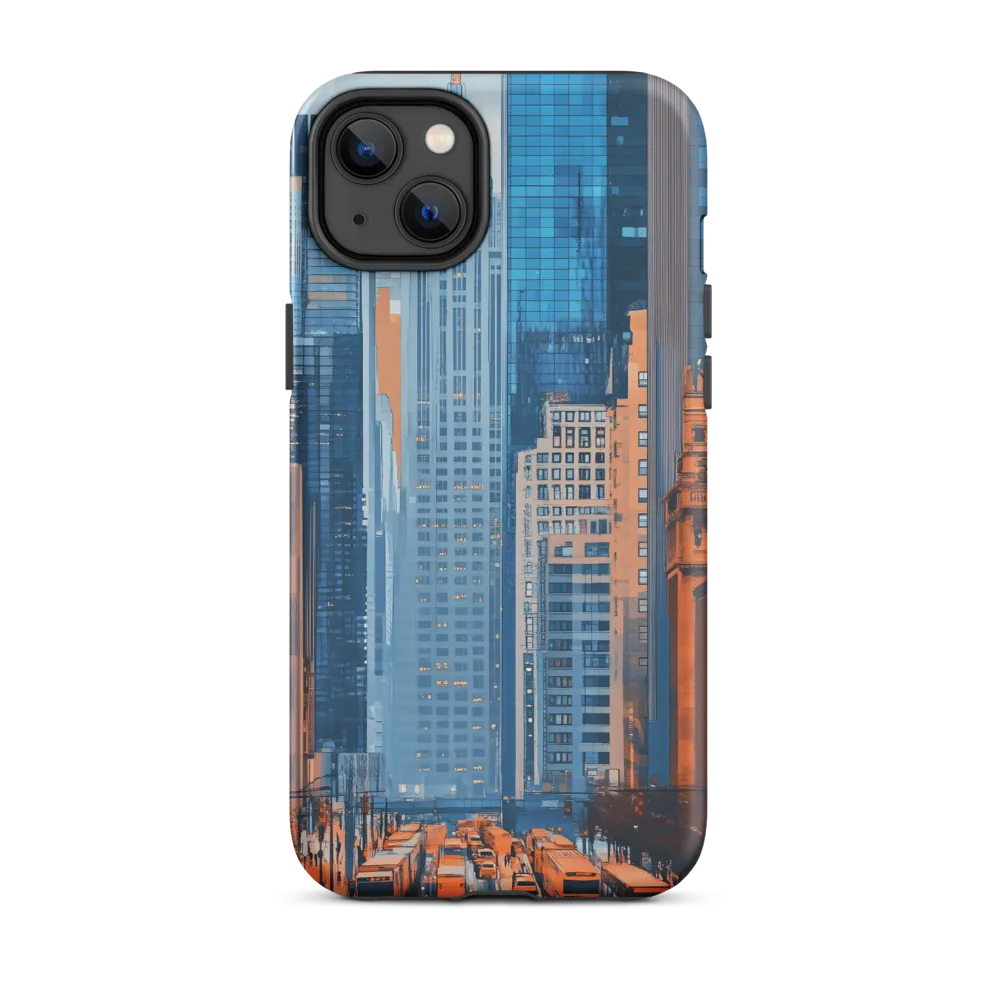 Urban Cityscape in Blue and Orange | Phone Case
