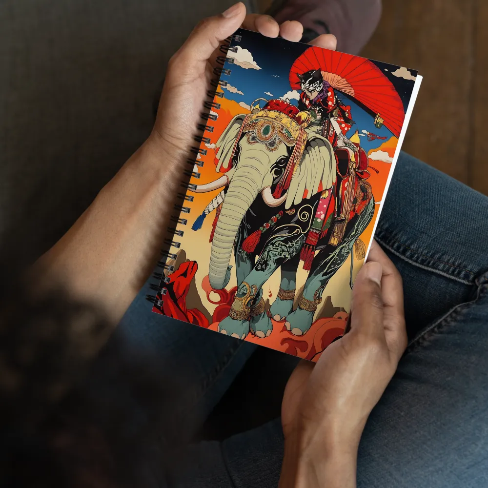 Ukiyo-e Elephant Rider 
 Spiral Notebook | 140 pages