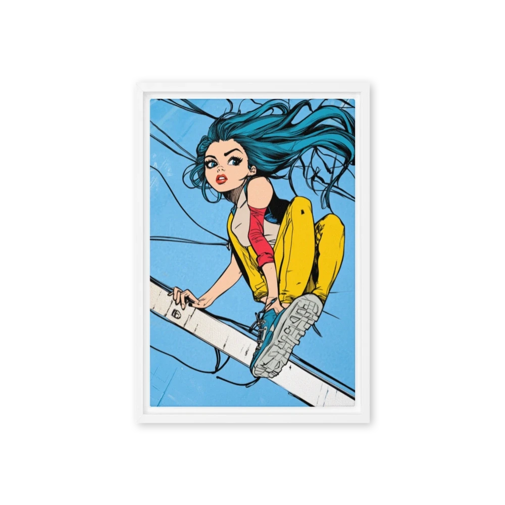 Comic Girl on Power Line