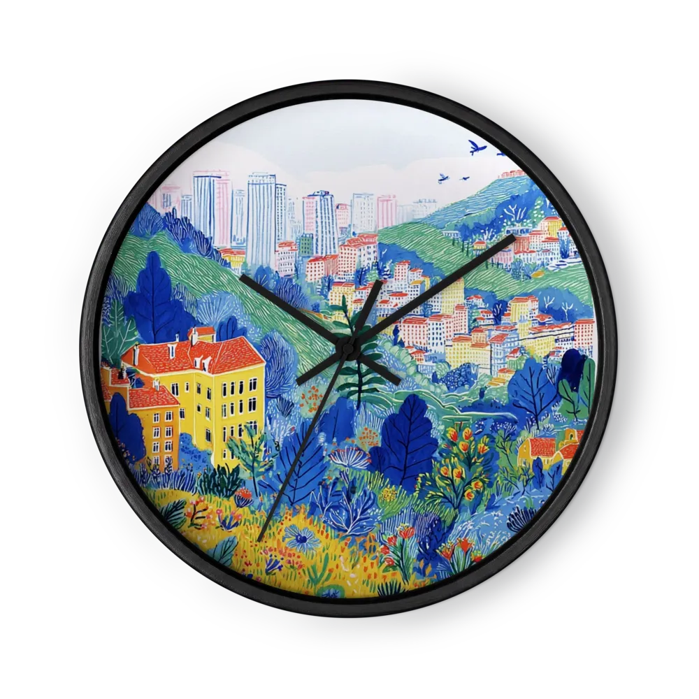 Mediterranean Hillside Town | Wall Clock