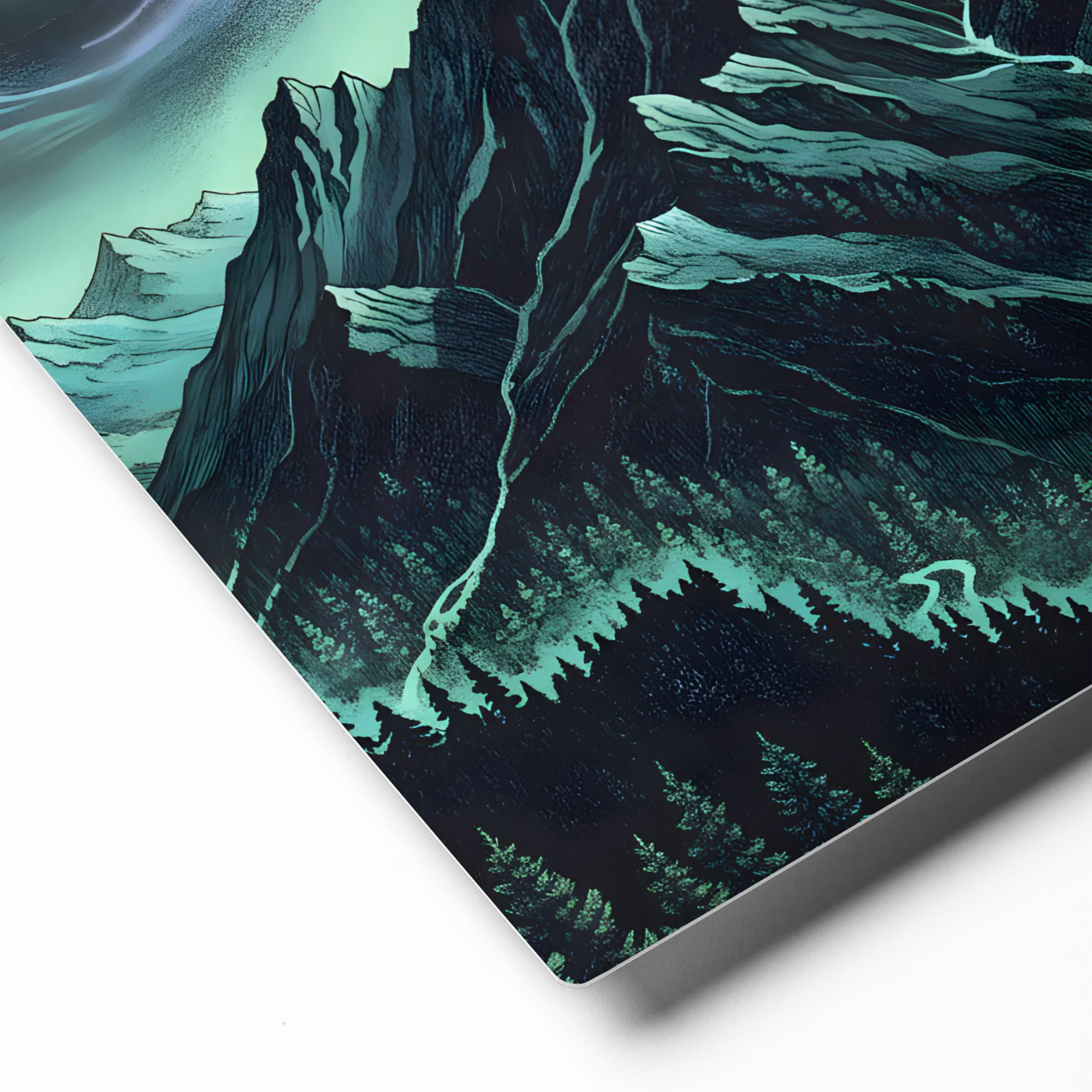 Stippled Mountain Aurora 
 Canvas | 12″x 18″